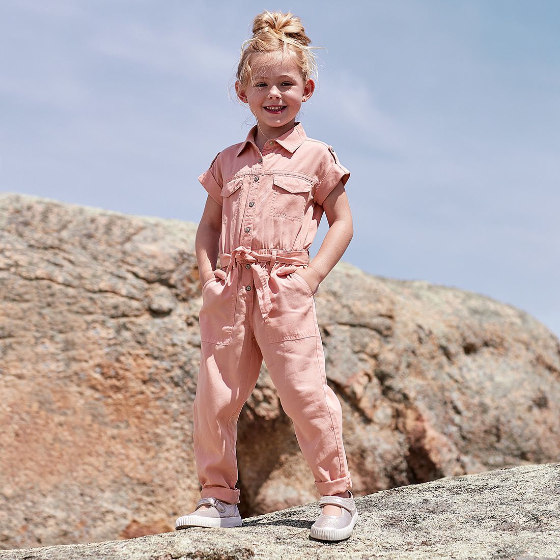 baby pink boiler suit