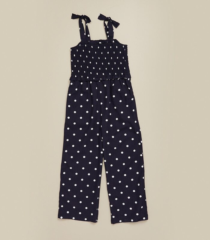 Wide Leg Jumpsuit Navy Blue Polka Dot Target Australia