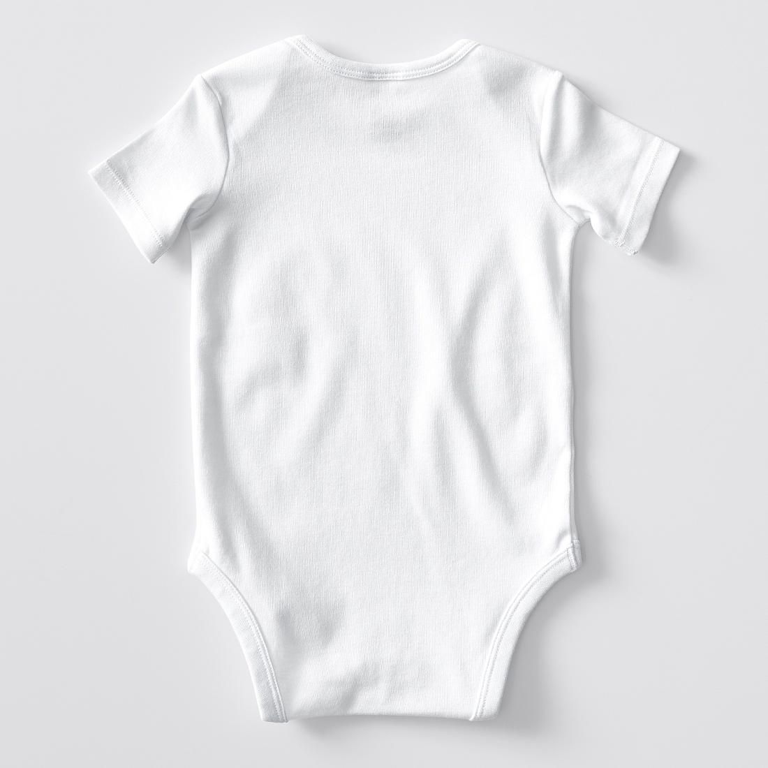 white short sleeve baby vests