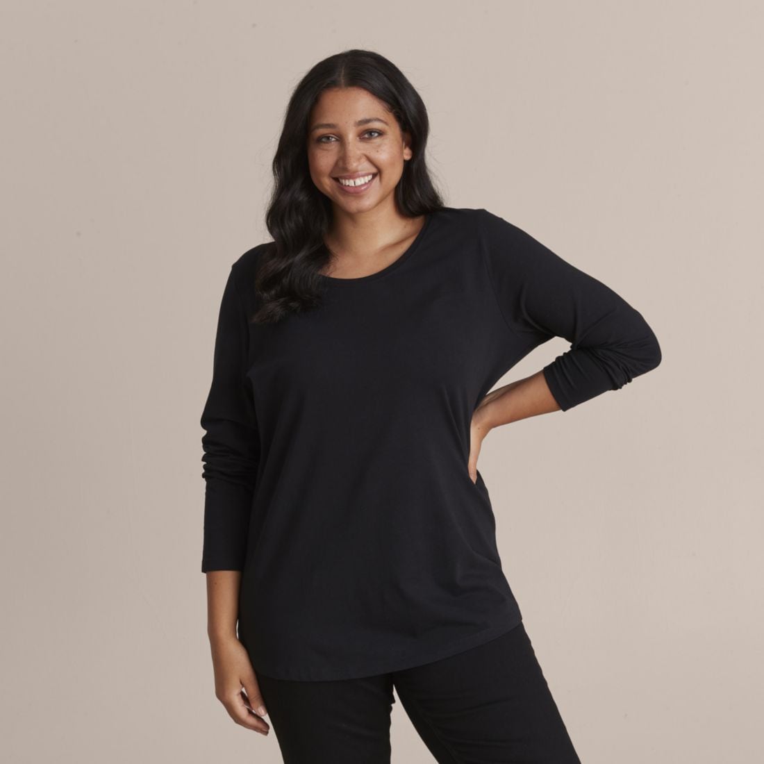 Curve Organic Cotton Crew Long Sleeve T 