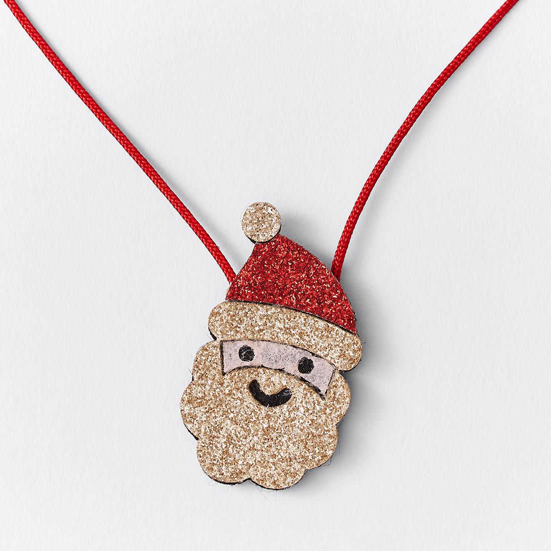 Christmas Glitter Santa Necklace 