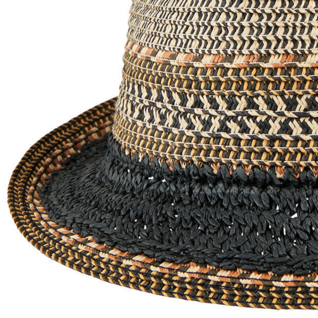 Men's Straw Fedora Hat - Two Tone 