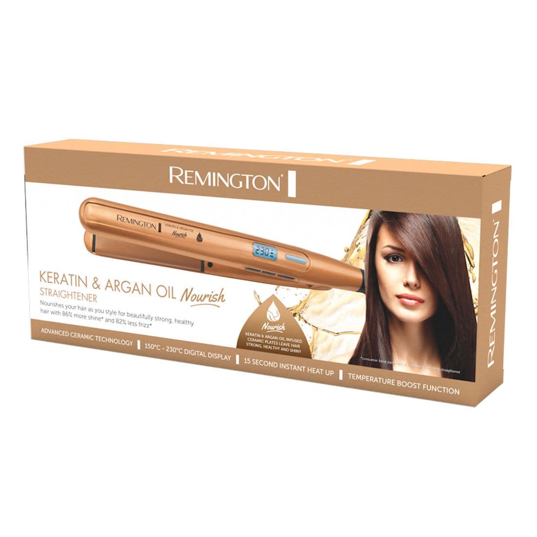 remington keratin & argan oil nourish hair straightener