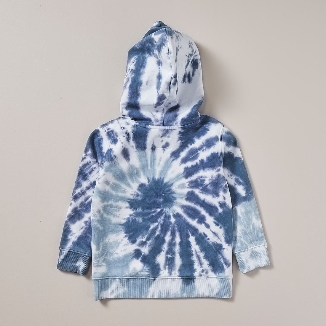 dark blue and white tie dye hoodie