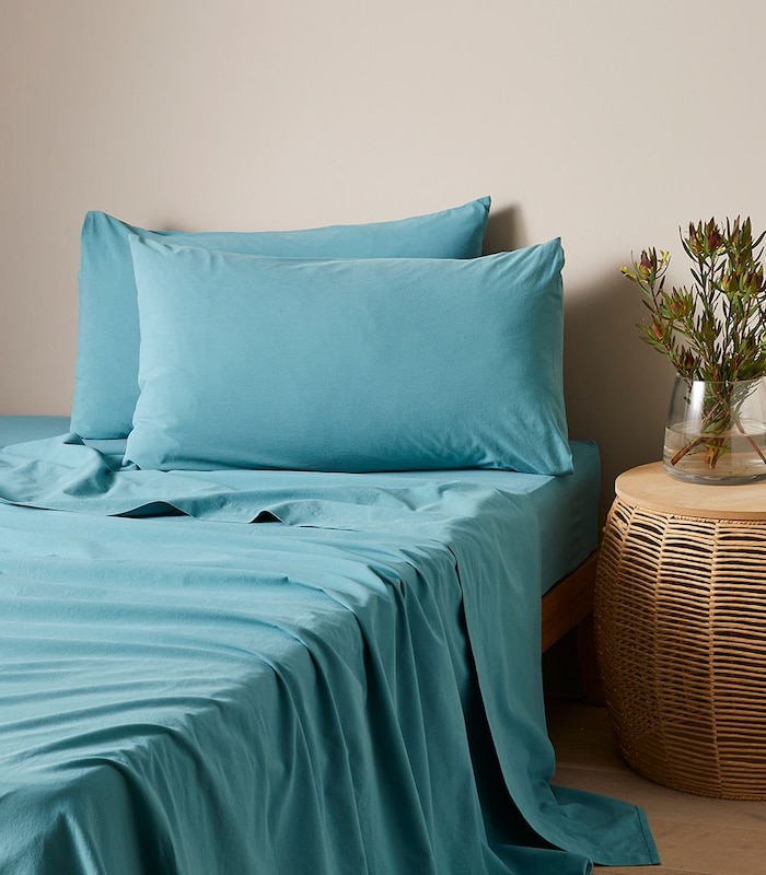 Arlo Stonewash Sheet Set Washed Teal Target Australia Arlo Stonewash Sheet Set Washed Teal, Teal King Size Bed Sheets