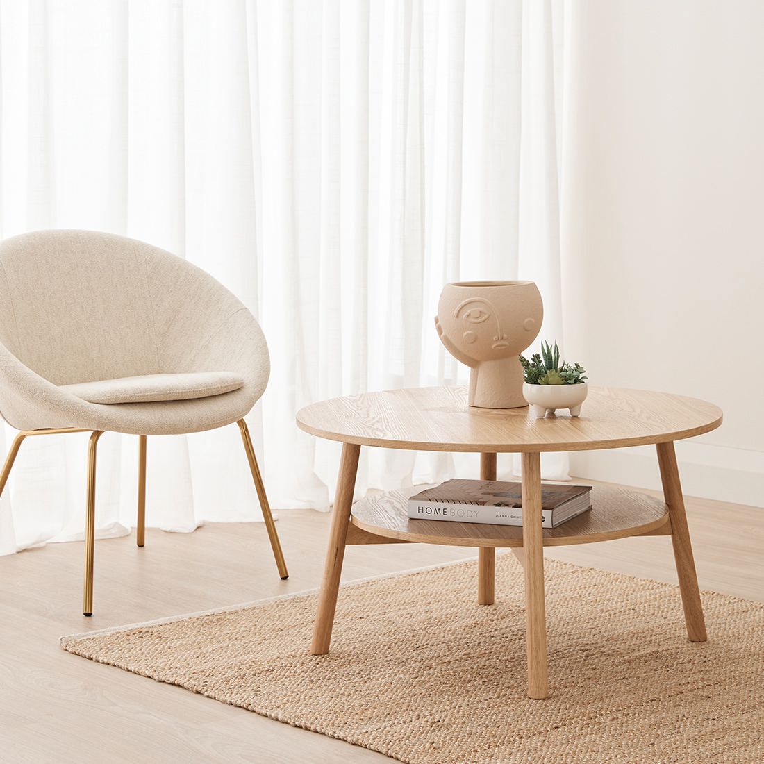Svein Round Coffee Table - Natural 