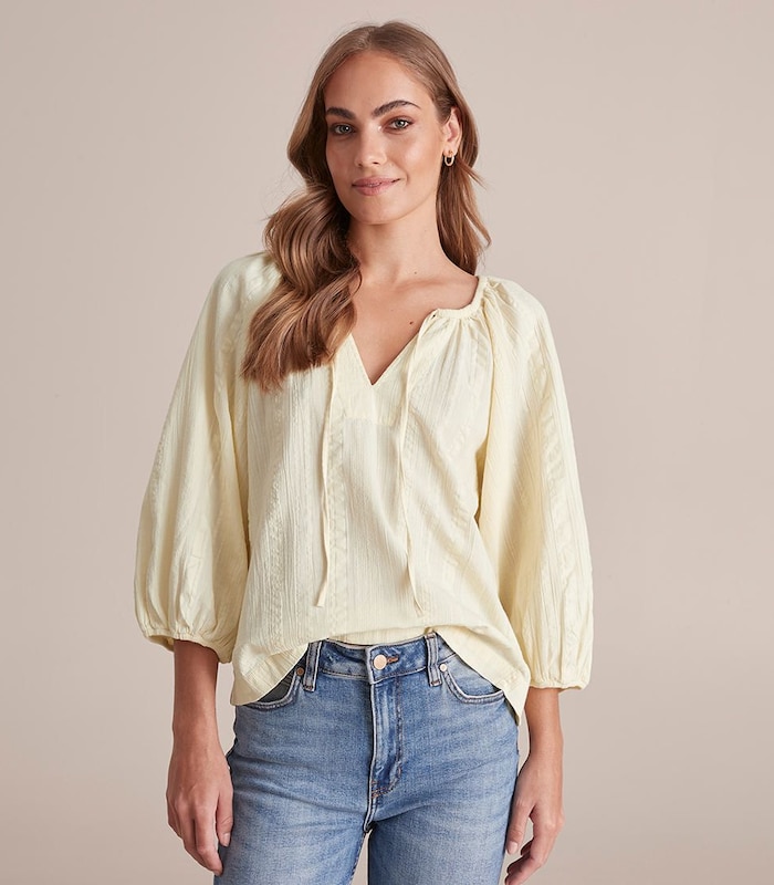 Double Stripe Peasant Blouse | Target Australia