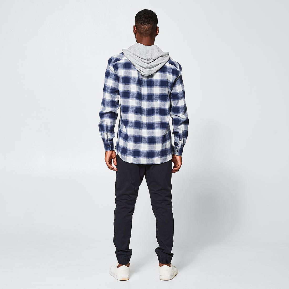flannelette shirt with hood