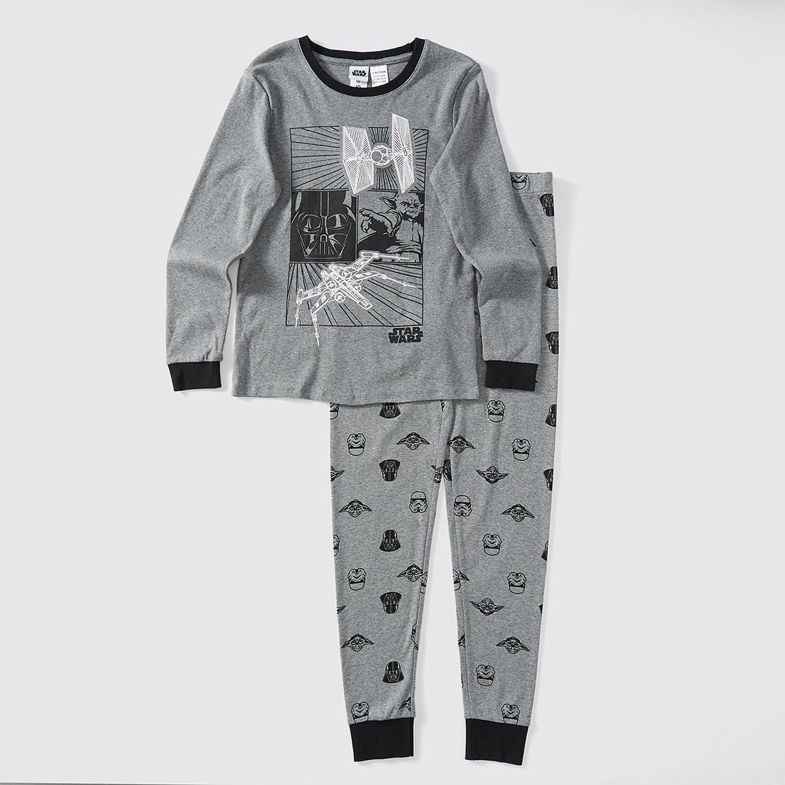 Star Wars Boys 2-Piece Button Front Pajama Sleepwear Set Size 8