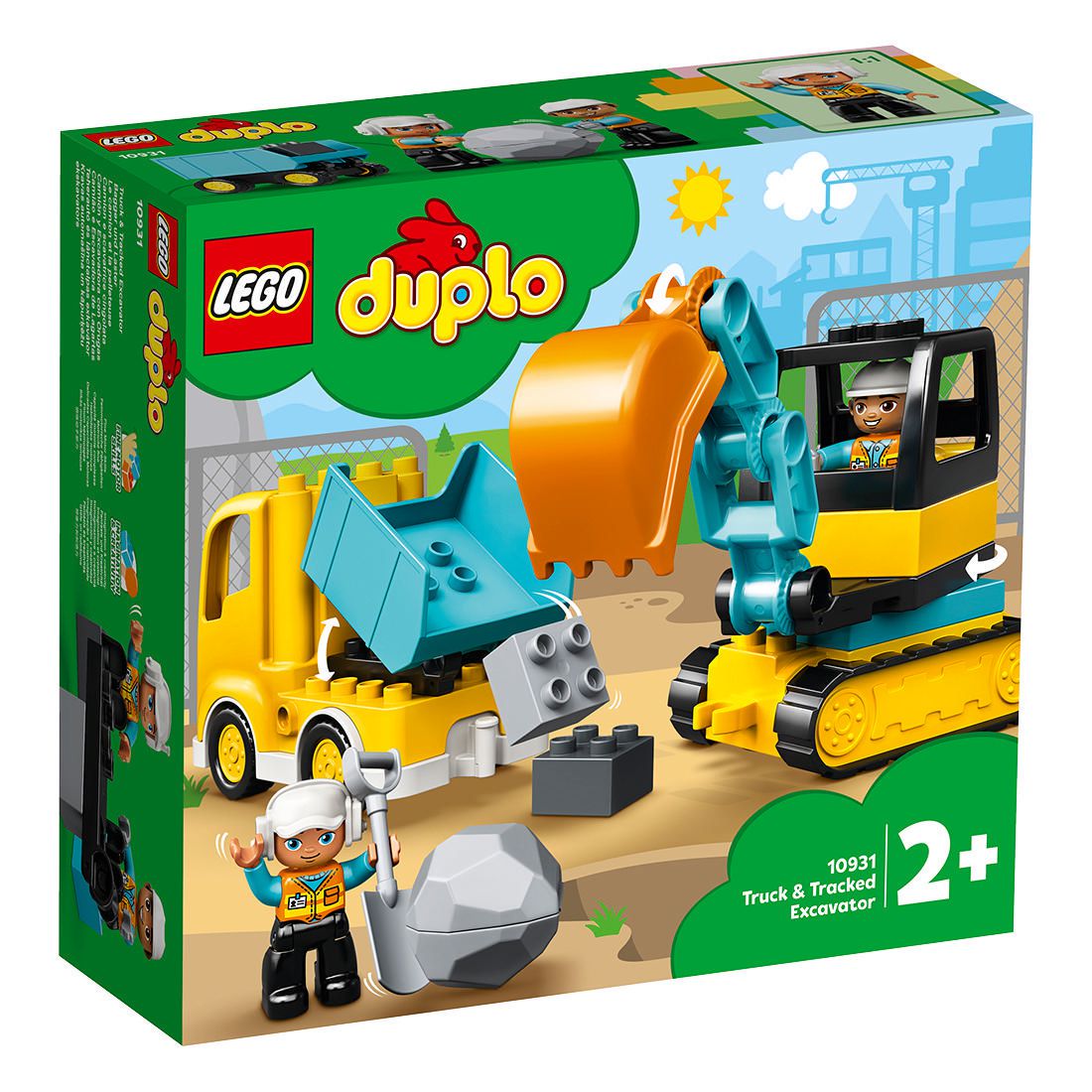 duplo town truck and tracked excavator