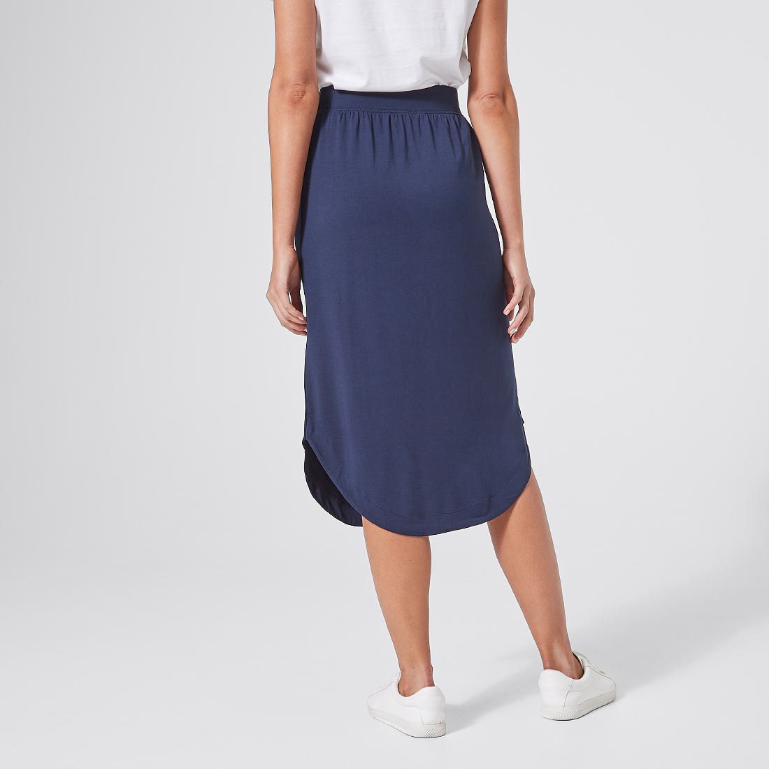 navy blue overall skirt