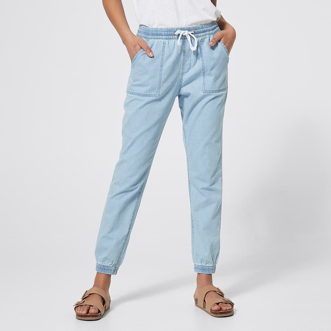 Piping Hot Jogger Pants - Chambray Blue 
