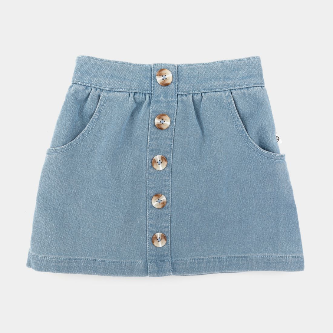 button front chambray skirt