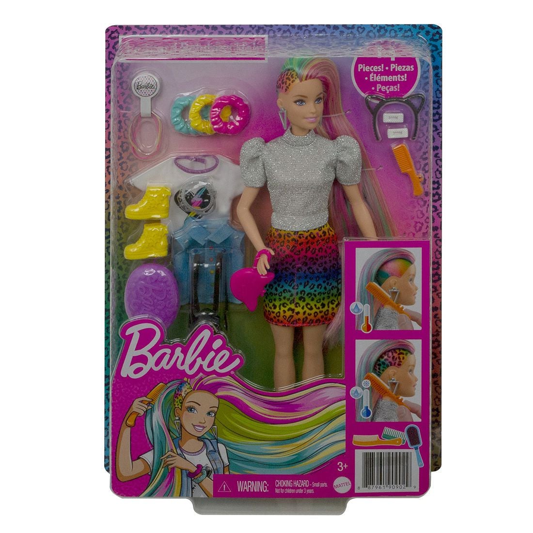 barbie leopard rainbow hair