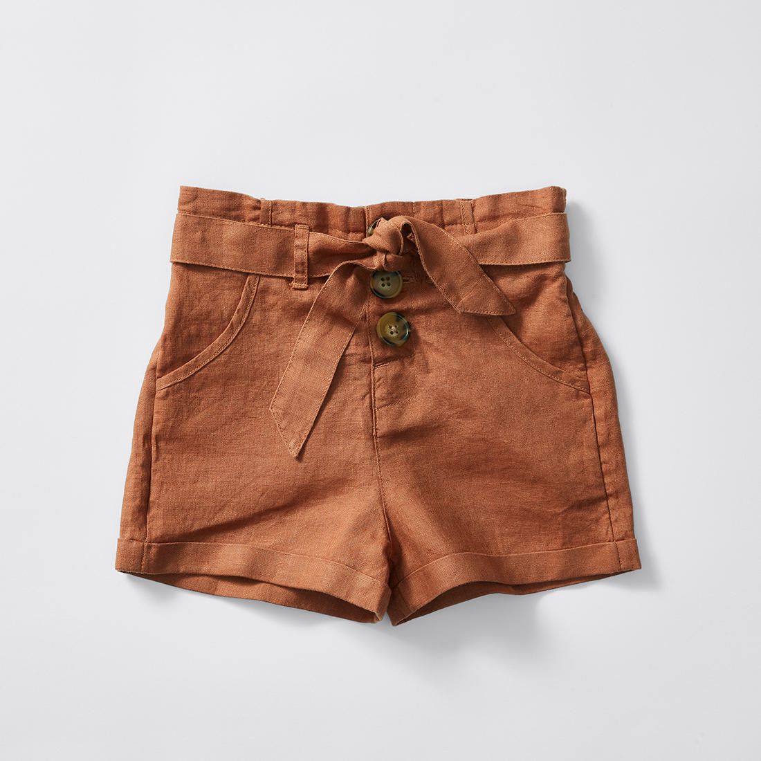 paperbag linen shorts