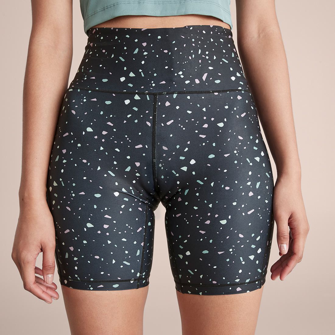 Active Printed Long Bike Shorts 