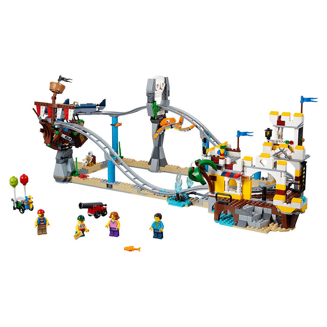 motorized lego pirate roller coaster