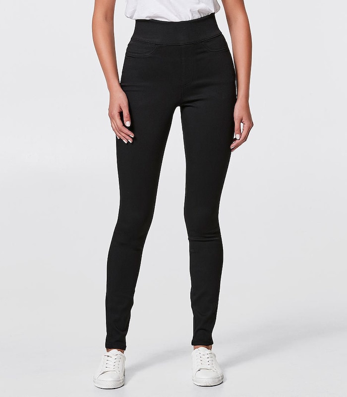 high rise black jeggings