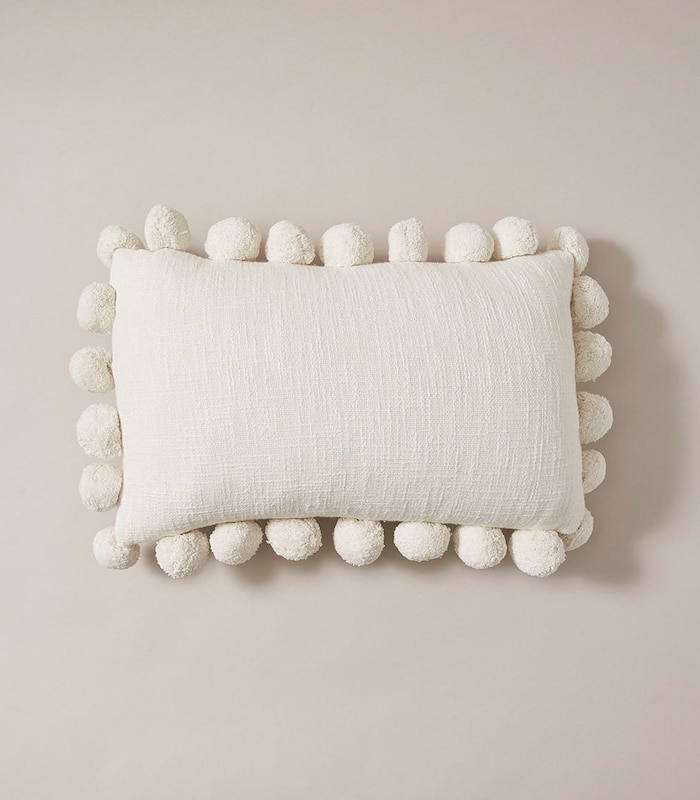 Ari Pom Pom Rectangle Cushion Natural Target Australia