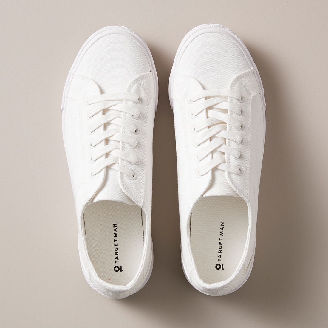 Mens Jaxon Canvas Sneakers - White 