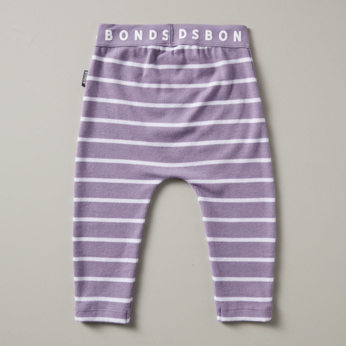 Bonds Baby Rib Leggings - Purple Stripe 