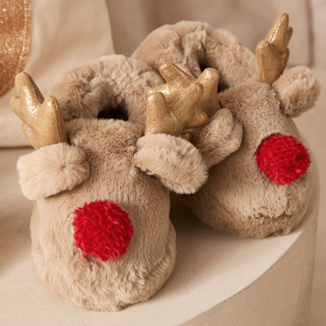 kids reindeer slippers