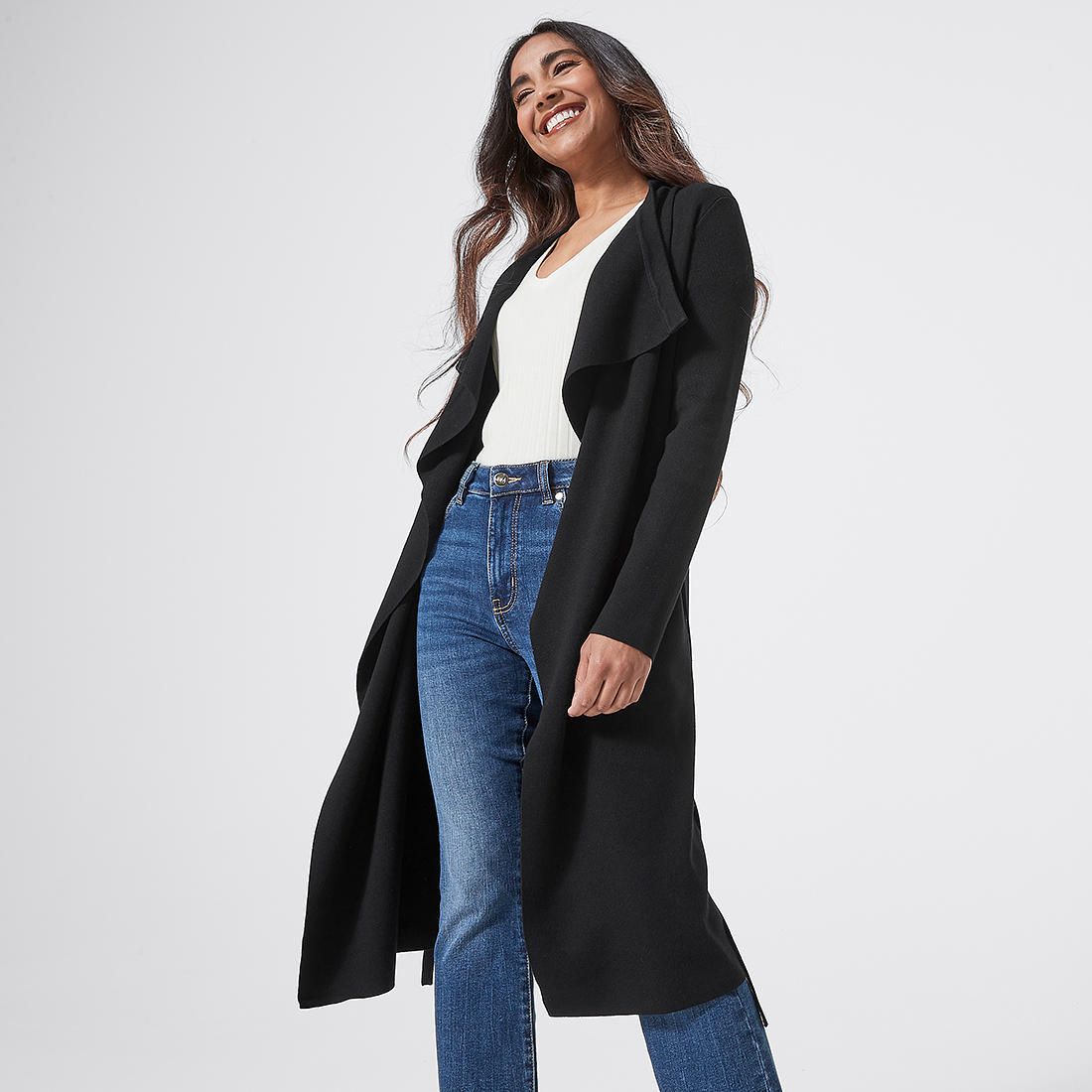 black waterfall cardigan australia