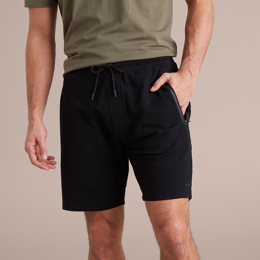 black fleece shorts