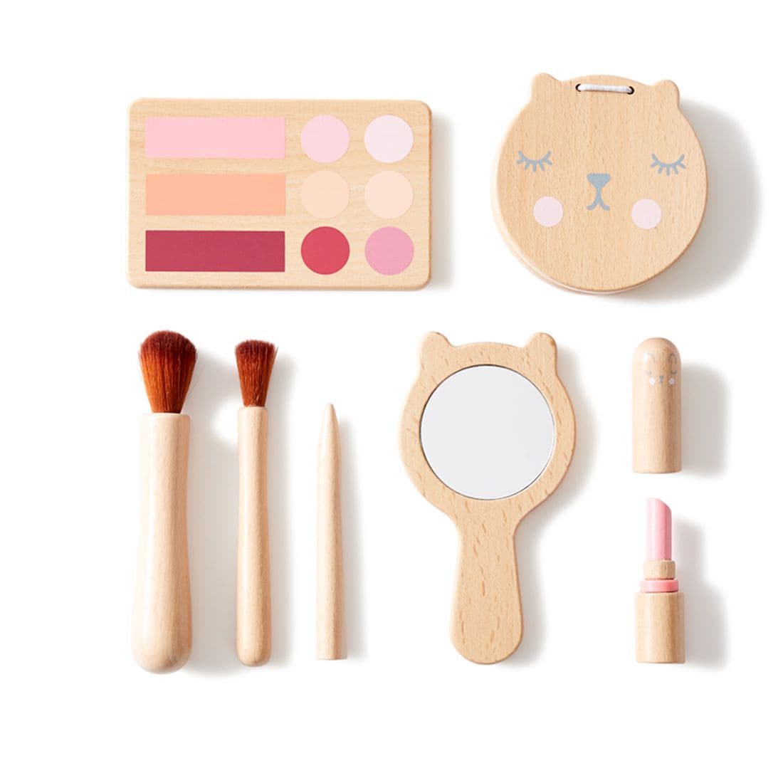 wooden makeup play set