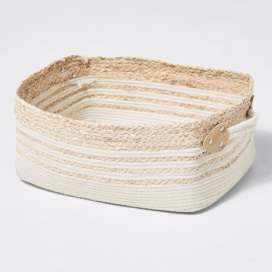 rectangular woven storage baskets