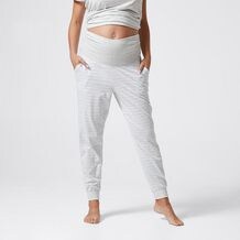 Maternity Organic Cotton Striped Jogger Sleep Pants