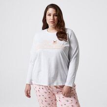 Extended Sizing Organic Cotton Long Sleeve Sleep Top