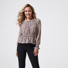 Dannii Minogue Petites Shirred Peasant Blouse
