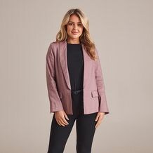 Dannii Minogue Petites Linen Blended Shawl Collar Blazer