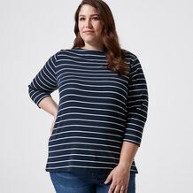 Belle Curve 3/4 Sleeve Boat Neck Top