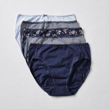 5 Pack Cotton/Elastane High Cut Briefs; Style: LHF183555