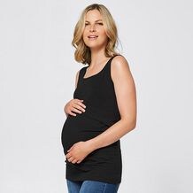 Maternity Nursing Overlay Tank - Black ...