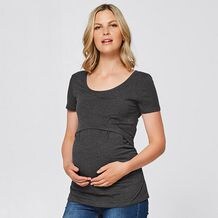 Maternity Nursing Overlay T-Shirt - Charcoal ...
