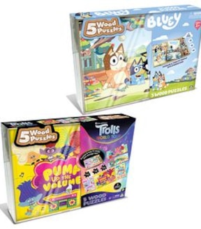 Licensed 5 Pack Wood Jigsaw Puzzles Assorted