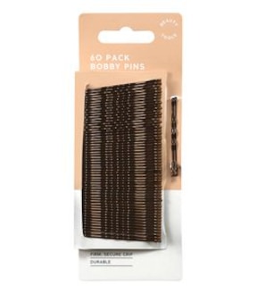 60 Pack Bobby Pins - Brown
