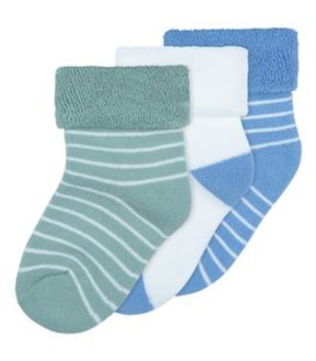 3 Pack Baby Organic Cotton Terry Turn Top Socks