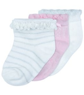 Underworks Baby 3 Pack Organic Cotton Party Socks