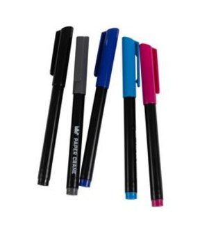 Paper Crane Fine Liner Coloured Pens - 5 Pack