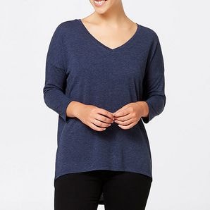 high low v neck