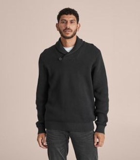 Waffle Shawl Neck Knit Jumper