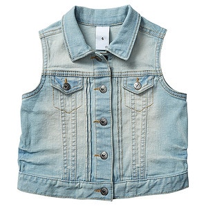 Girls' Mid Wash Denim Vest | Target Australia