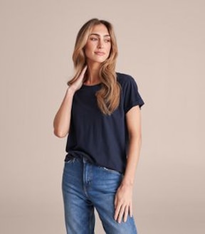 Cotton/Modal Relaxed Crew T-Shirt