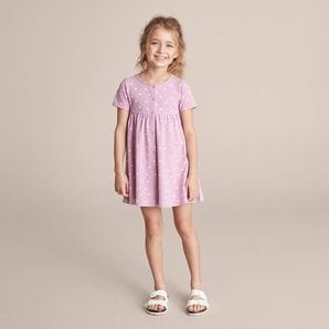 MK257790_05 SS BTTN THRU TERRY DRESS AOP HEART PUR | Target Australia