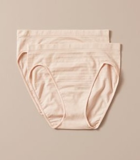 2 Pack Matte and Shine Seamfree High Cut Briefs