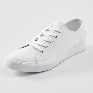 plain white canvas sneakers